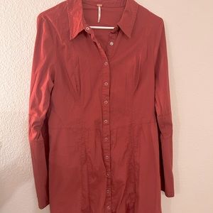 Free People Coverall Dress - Deep Red